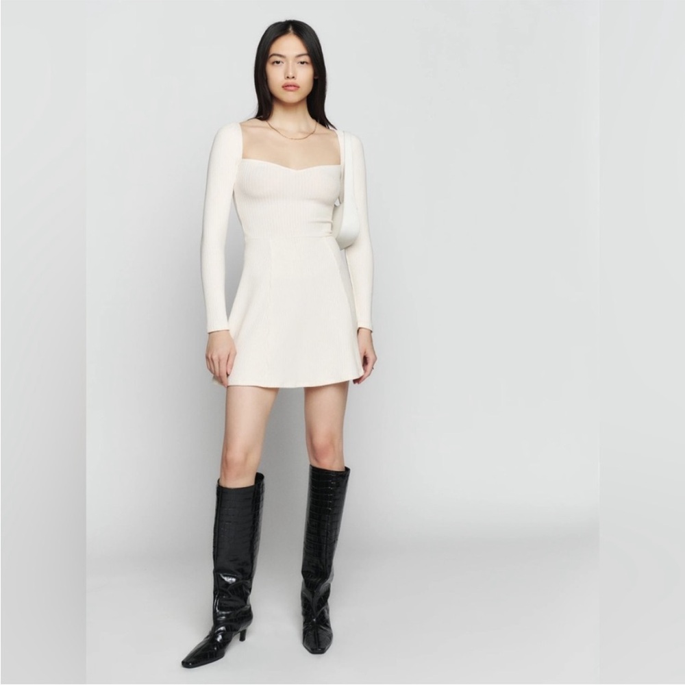 Reformation Bruno Knit Dress in Fior di Latte (Cream)